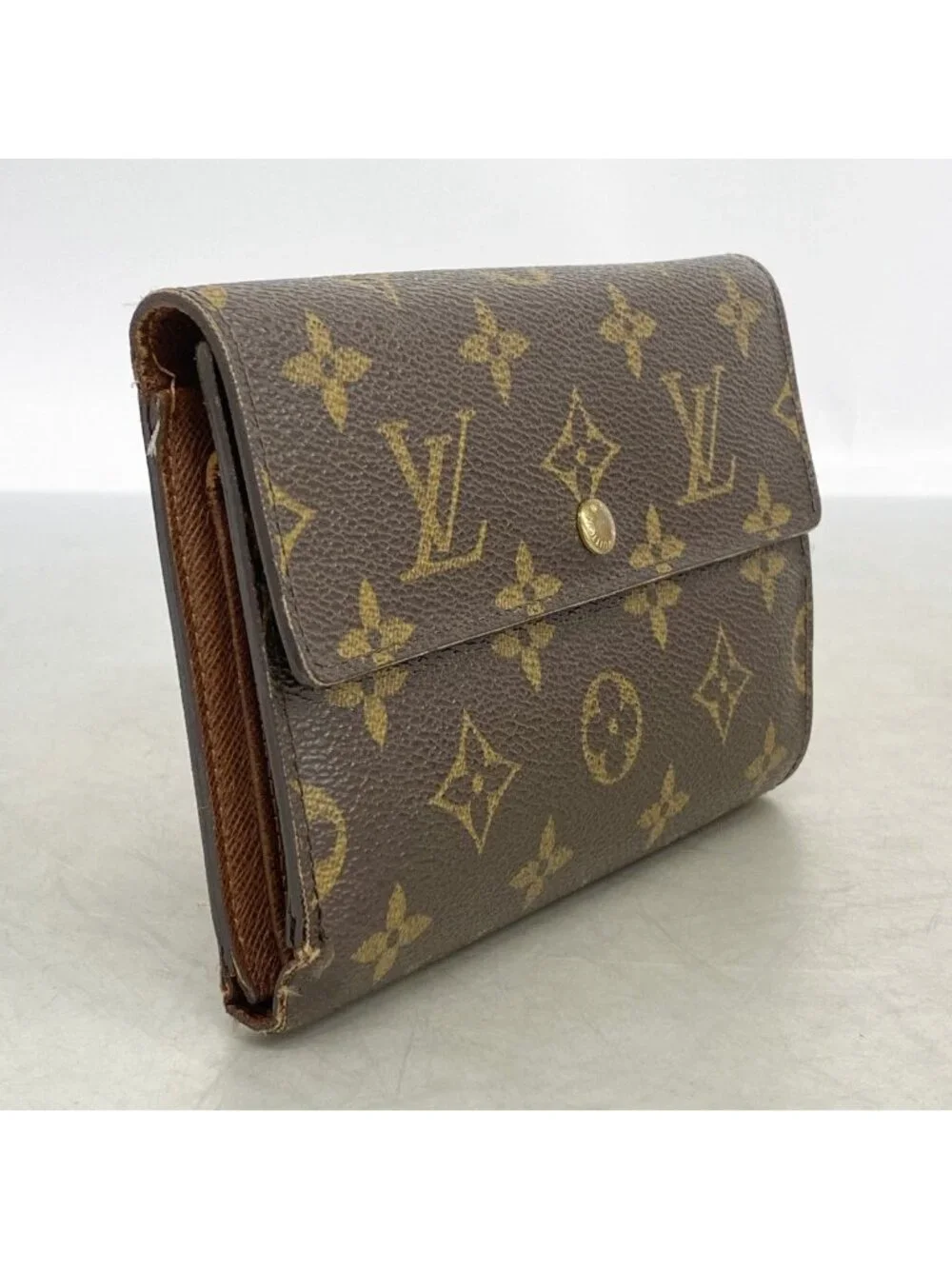 Louis Vuitton Trifold Wallet Monogram Porte Tresor Loue Tuy Papier Brown